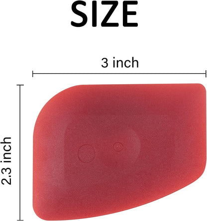 Pan Scraper Dish Scraper Food Scraper Tool Plastic Pot Scraper Kitchen Scraper Grease Scraper Cast Iron Skillet Pan Scraper Tool for Cleaning (3 Pcs, Red)