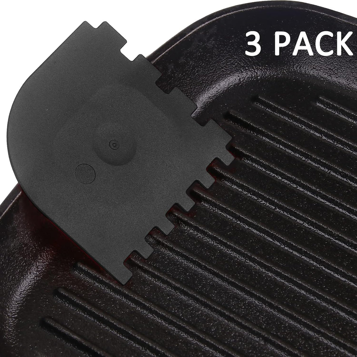 Pan Scraper Dish Scraper Food Scraper Tool Plastic Pot Scraper Kitchen Scraper Grease Scraper Cast Iron Skillet Pan Scraper Tool for Cleaning (3 Pcs, Red)