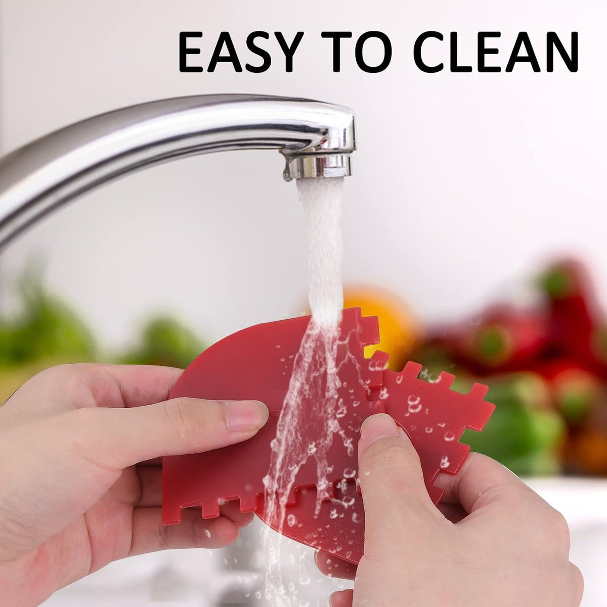 Pan Scraper Dish Scraper Food Scraper Tool Plastic Pot Scraper Kitchen Scraper Grease Scraper Cast Iron Skillet Pan Scraper Tool for Cleaning (3 Pcs, Red)