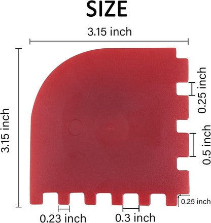 Pan Scraper Dish Scraper Food Scraper Tool Plastic Pot Scraper Kitchen Scraper Grease Scraper Cast Iron Skillet Pan Scraper Tool for Cleaning (3 Pcs, Red)