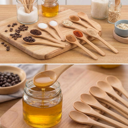 30 Pcs Small Wooden Spoons, 5.12'' L, Light Brown