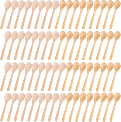 30 Pcs Small Wooden Spoons, 5.12'' L, Light Brown