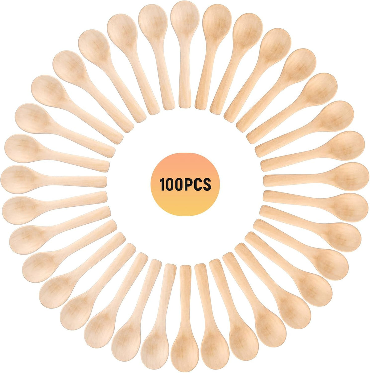 30 Pcs Small Wooden Spoons, 5.12'' L, Light Brown