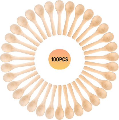 30 Pcs Small Wooden Spoons, 5.12'' L, Light Brown