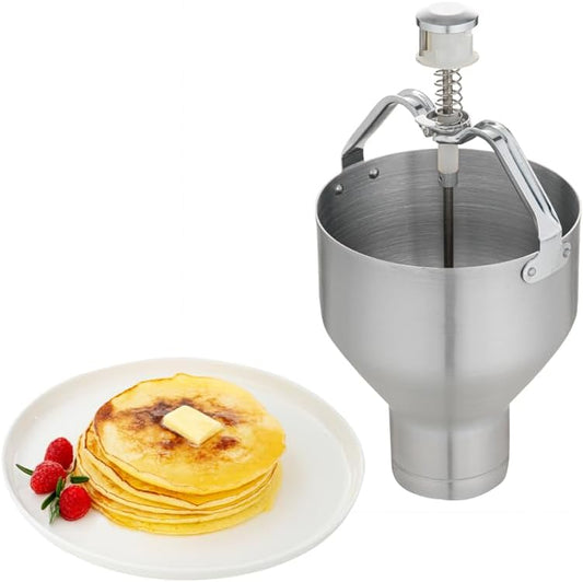 Met Lux 88 Ounce Waffle Batter Dispenser 1 Durable Pancake Dropper - Easy To Use With Portion Control Dial Settings Aluminum Cupcake Batter Dispenser Make Crepes or Biscuits