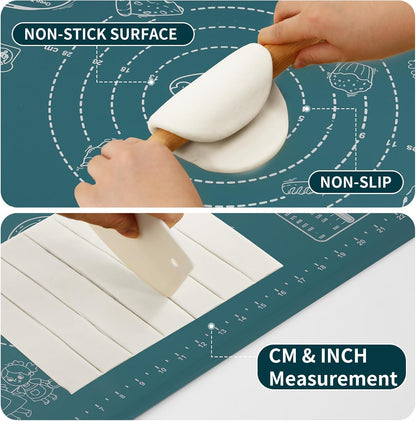 Mom Theme 26"x16" Extra Thick Silicone Baking Mat for Pastry