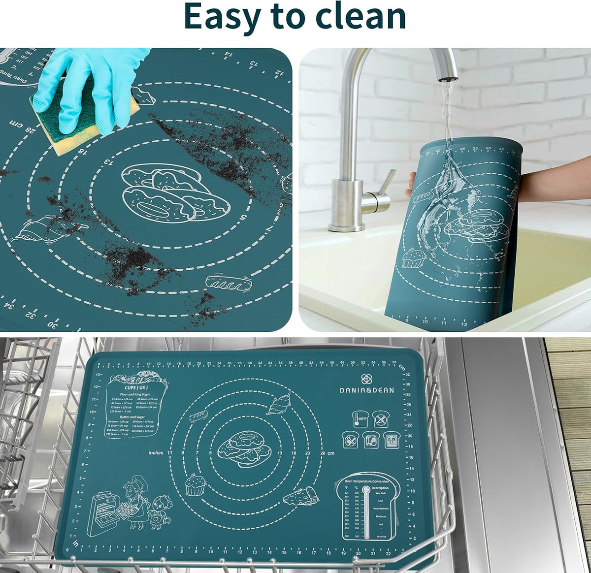 Mom Theme 26"x16" Extra Thick Silicone Baking Mat for Pastry