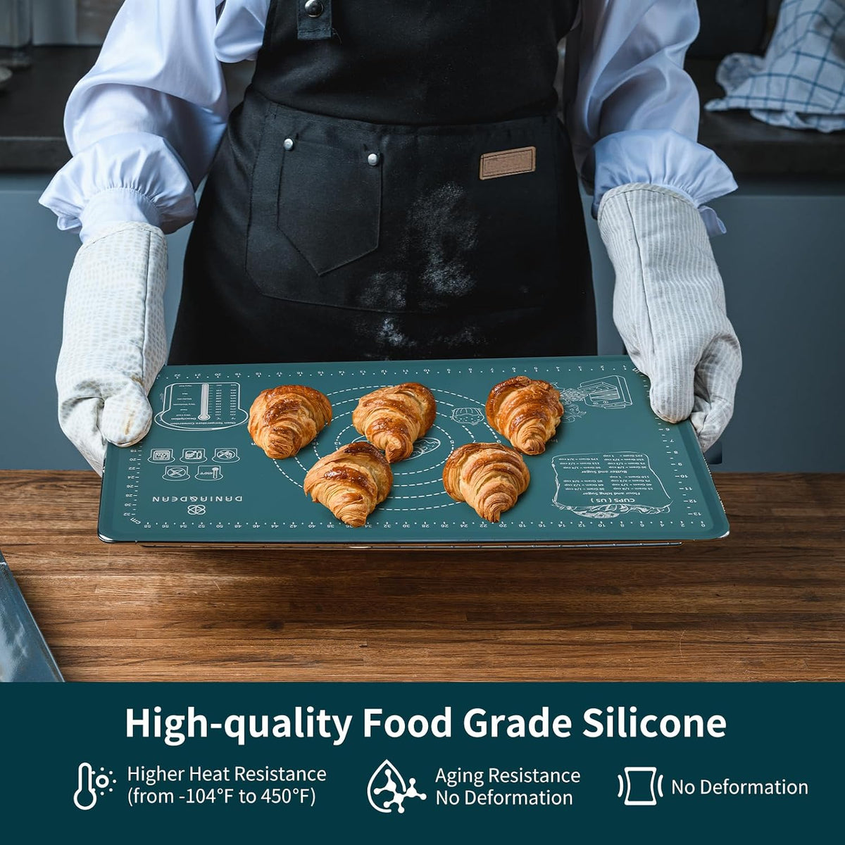 Mom Theme 26"x16" Extra Thick Silicone Baking Mat for Pastry