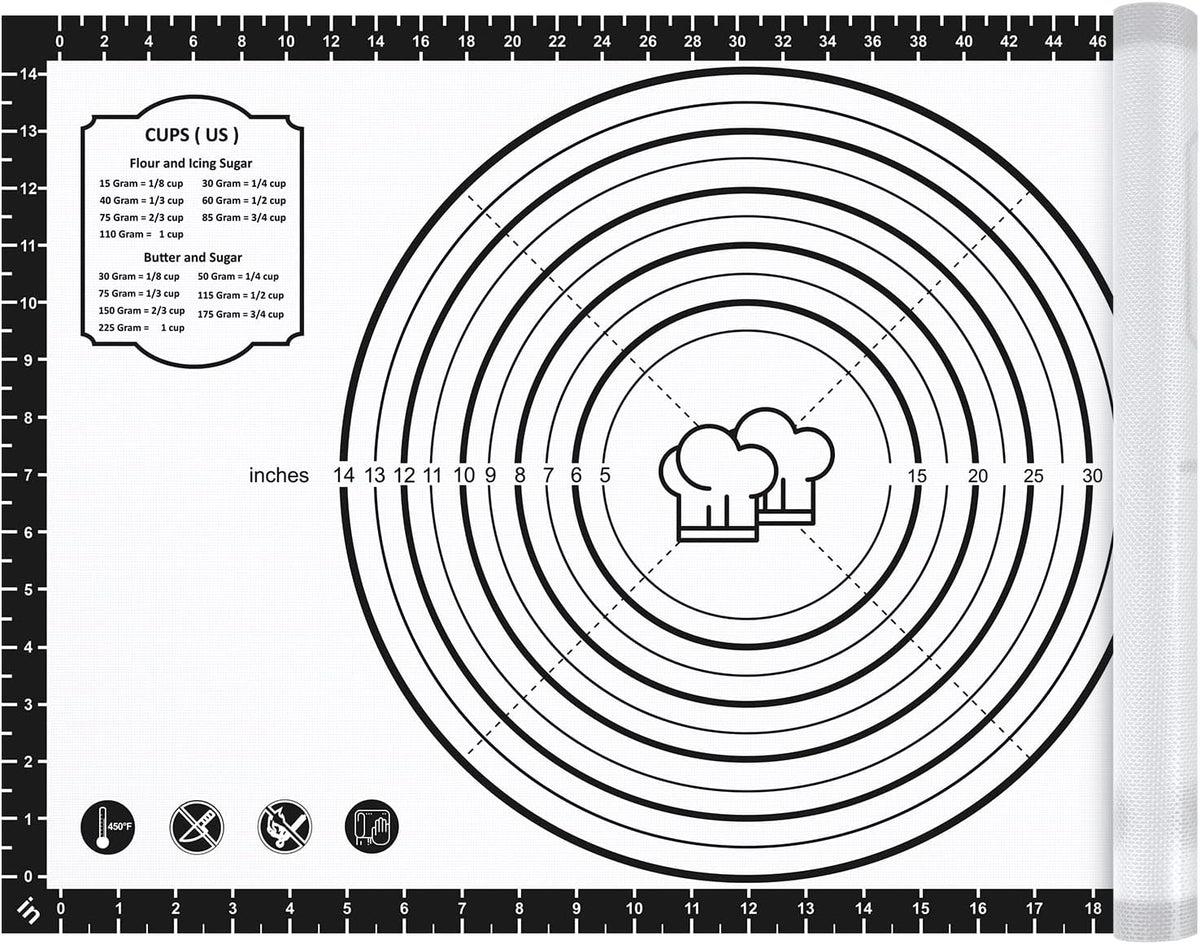 Mom Theme 26"x16" Extra Thick Silicone Baking Mat for Pastry
