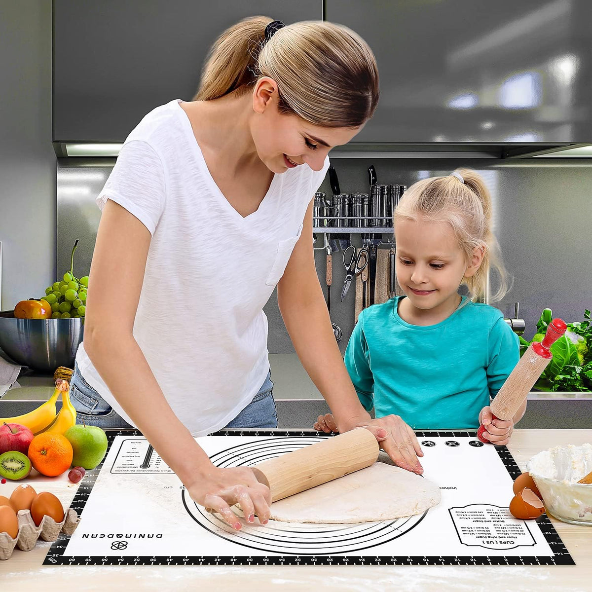 Mom Theme 26"x16" Extra Thick Silicone Baking Mat for Pastry