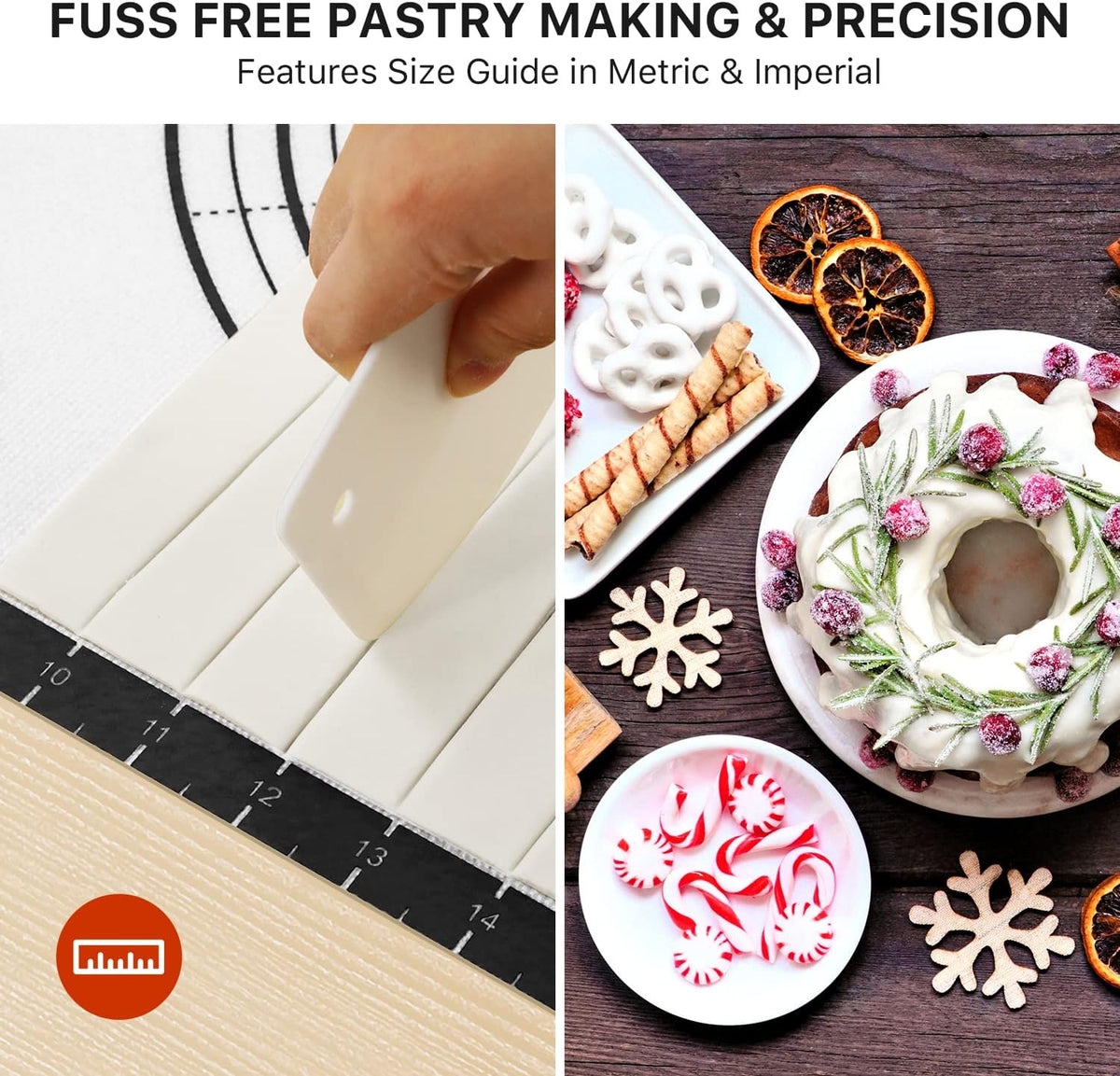 Mom Theme 26"x16" Extra Thick Silicone Baking Mat for Pastry