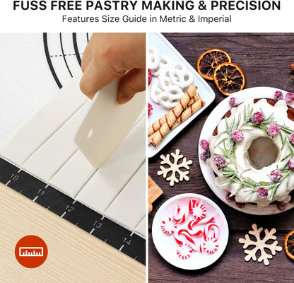 Mom Theme 26"x16" Extra Thick Silicone Baking Mat for Pastry