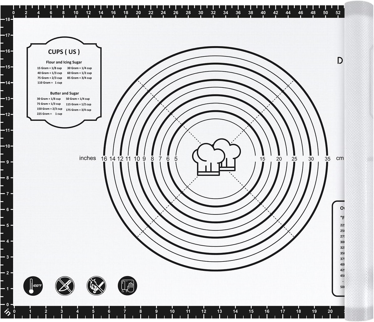 Mom Theme 26"x16" Extra Thick Silicone Baking Mat for Pastry