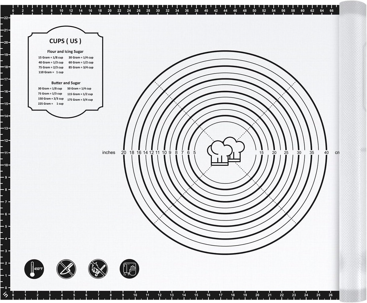 Mom Theme 26"x16" Extra Thick Silicone Baking Mat for Pastry