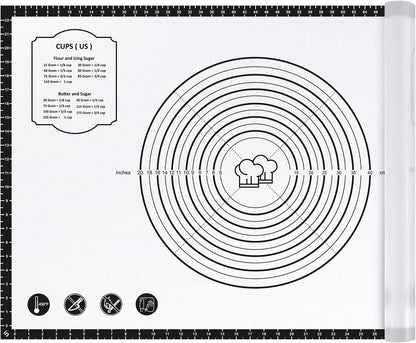 Mom Theme 26"x16" Extra Thick Silicone Baking Mat for Pastry