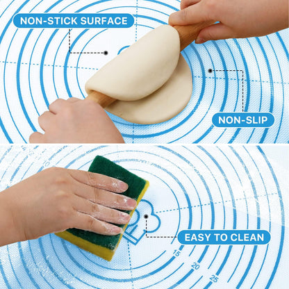 Mom Theme 26"x16" Extra Thick Silicone Baking Mat for Pastry