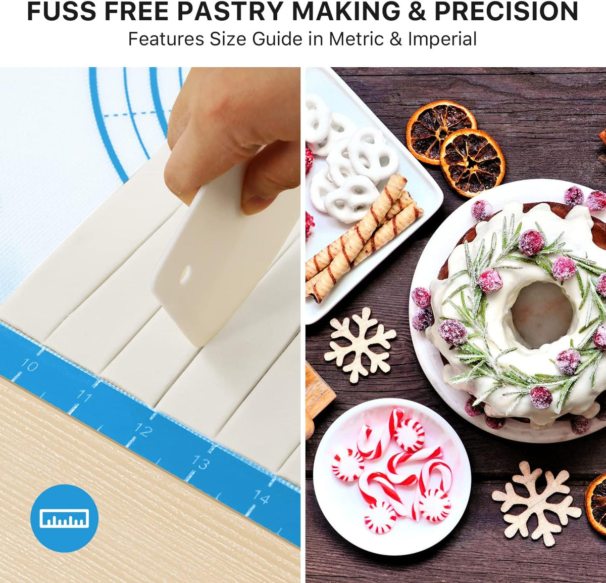 Mom Theme 26"x16" Extra Thick Silicone Baking Mat for Pastry