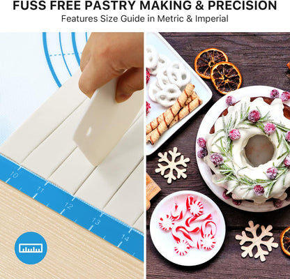 Mom Theme 26"x16" Extra Thick Silicone Baking Mat for Pastry