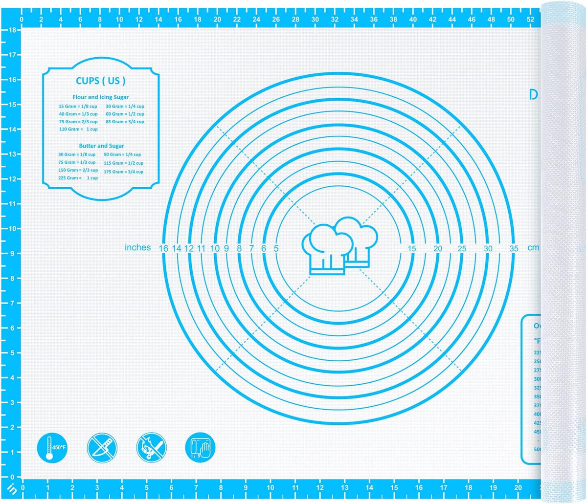 Mom Theme 26"x16" Extra Thick Silicone Baking Mat for Pastry