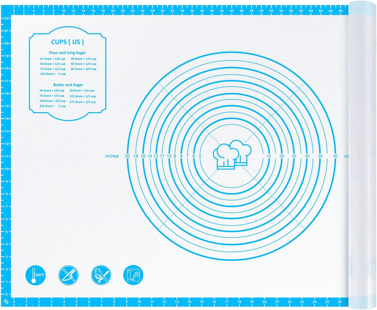Mom Theme 26"x16" Extra Thick Silicone Baking Mat for Pastry