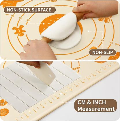 Mom Theme 26"x16" Extra Thick Silicone Baking Mat for Pastry