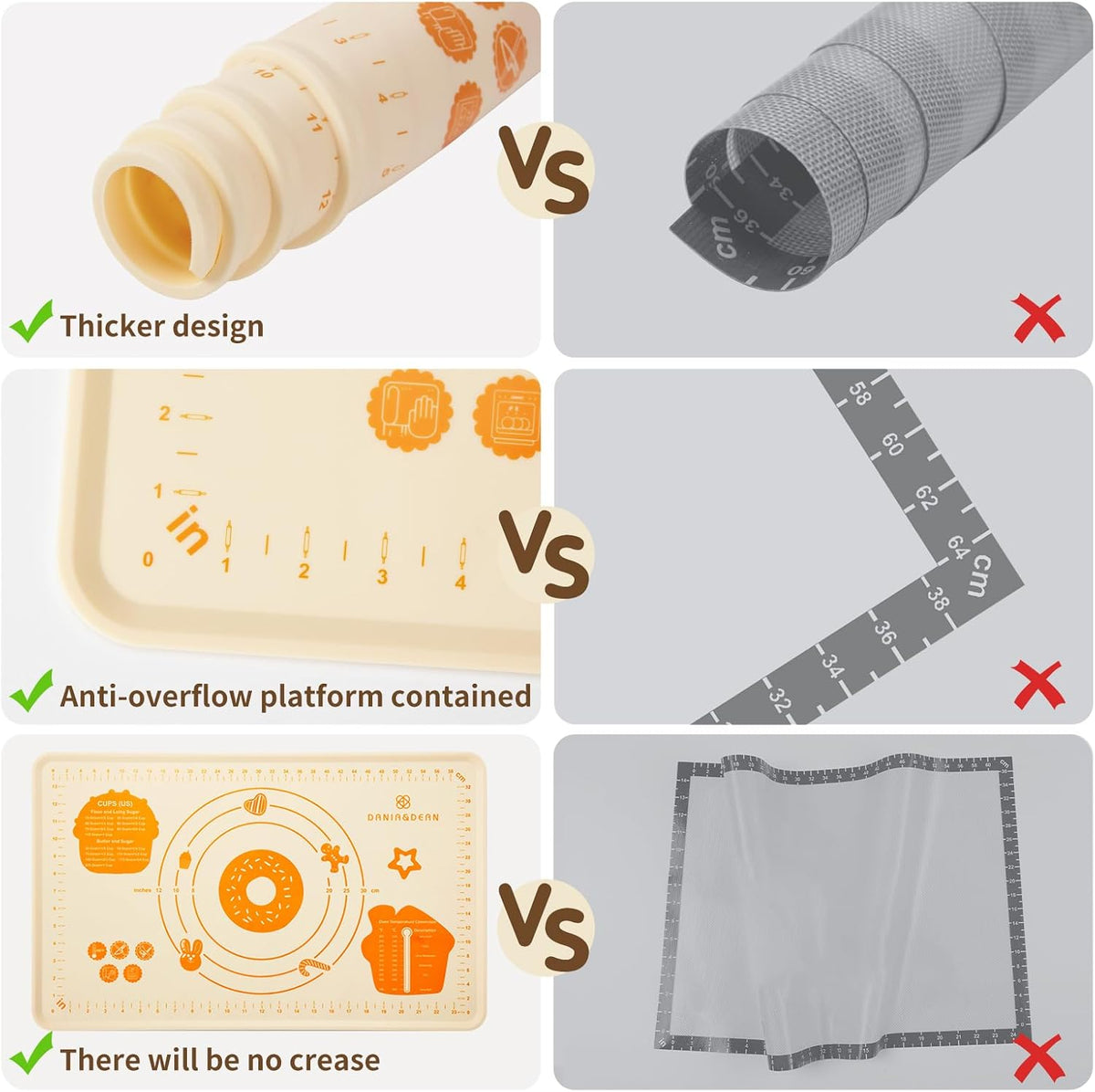 Mom Theme 26"x16" Extra Thick Silicone Baking Mat for Pastry