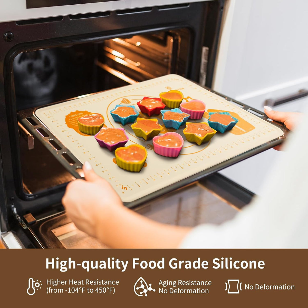 Mom Theme 26"x16" Extra Thick Silicone Baking Mat for Pastry