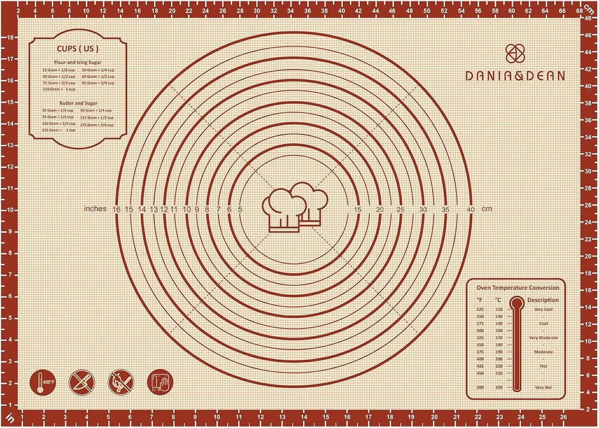 Mom Theme 26"x16" Extra Thick Silicone Baking Mat for Pastry