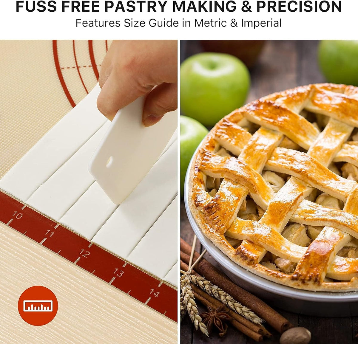 Mom Theme 26"x16" Extra Thick Silicone Baking Mat for Pastry
