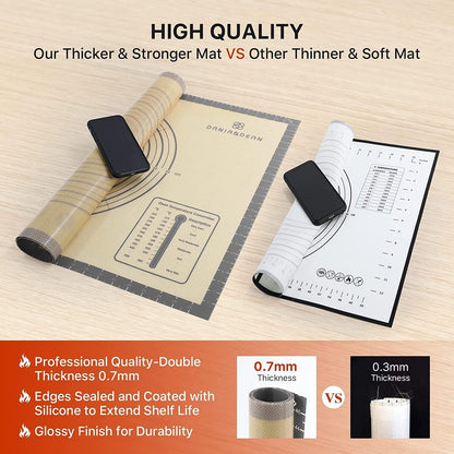 Mom Theme 26"x16" Extra Thick Silicone Baking Mat for Pastry