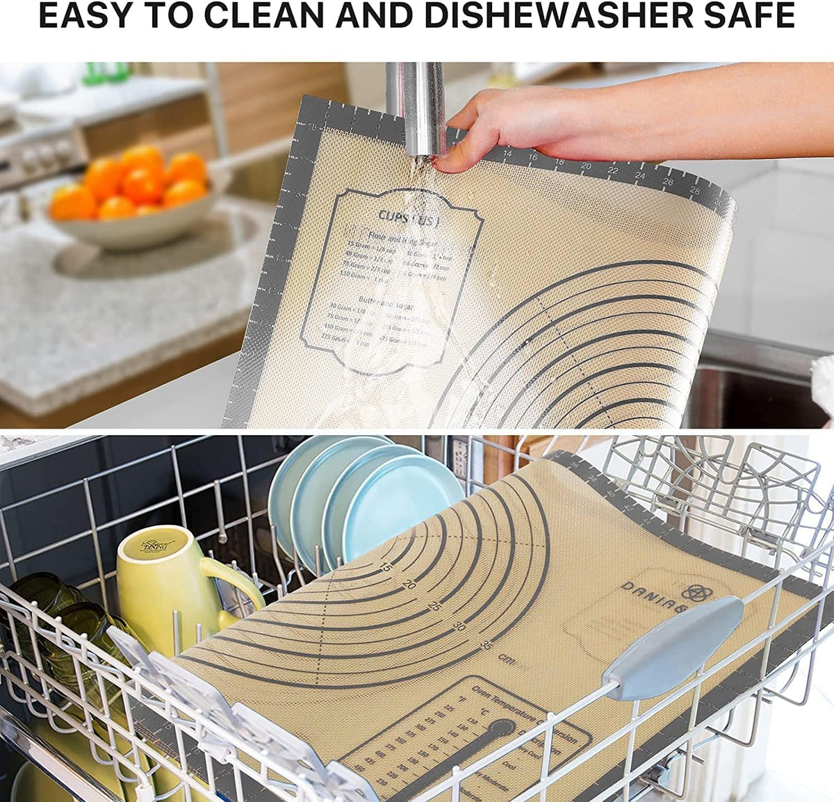 Mom Theme 26"x16" Extra Thick Silicone Baking Mat for Pastry