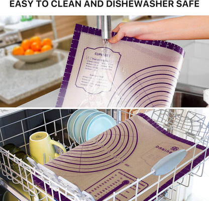 Mom Theme 26"x16" Extra Thick Silicone Baking Mat for Pastry