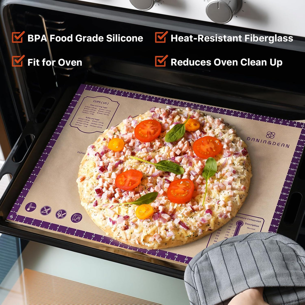 Mom Theme 26"x16" Extra Thick Silicone Baking Mat for Pastry