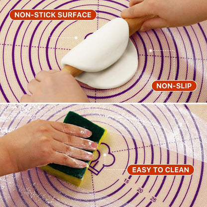 Mom Theme 26"x16" Extra Thick Silicone Baking Mat for Pastry