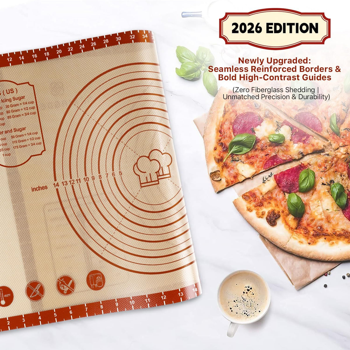 Mom Theme 26"x16" Extra Thick Silicone Baking Mat for Pastry