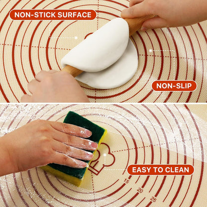 Mom Theme 26"x16" Extra Thick Silicone Baking Mat for Pastry