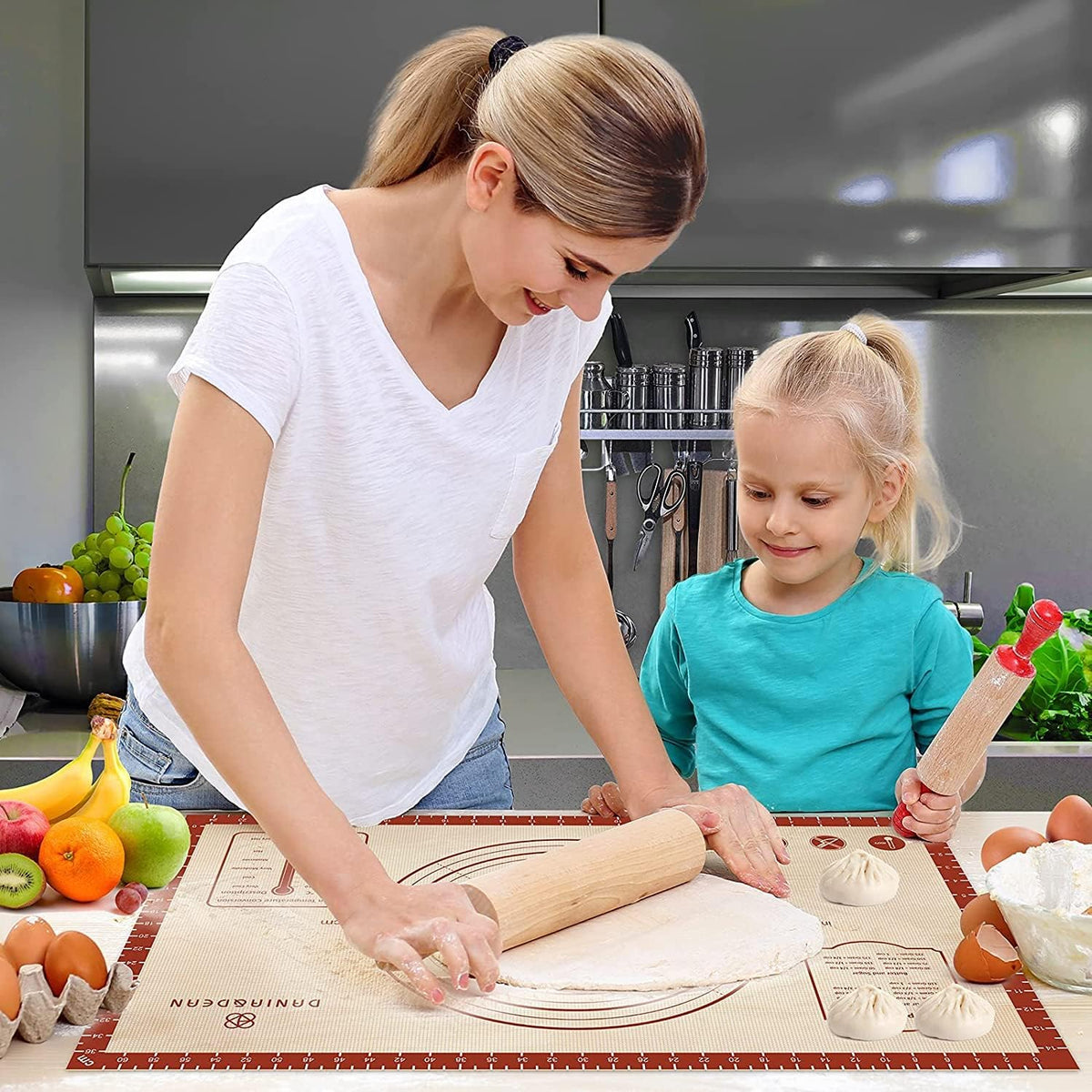 Mom Theme 26"x16" Extra Thick Silicone Baking Mat for Pastry