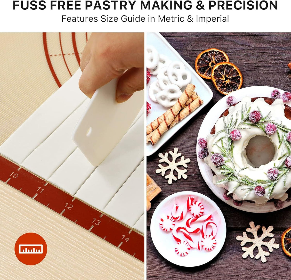 Mom Theme 26"x16" Extra Thick Silicone Baking Mat for Pastry