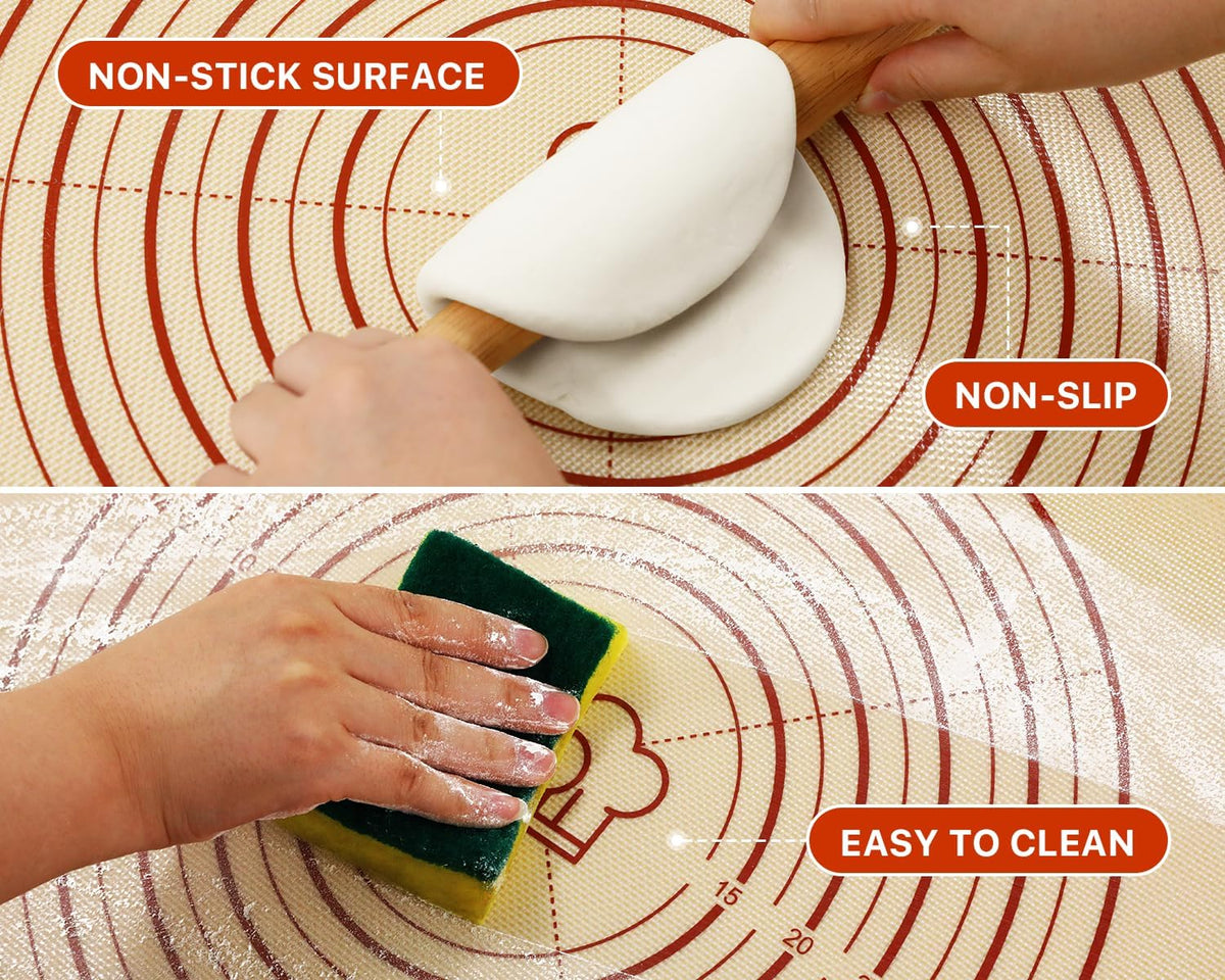 Mom Theme 26"x16" Extra Thick Silicone Baking Mat for Pastry