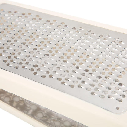 Cheese Grater, Reversible Box Grater with Two Sides, Food Grater with Storage Container, Vegetable Garlic Chopper Tool, Stainless Steel Grater for Kitchen