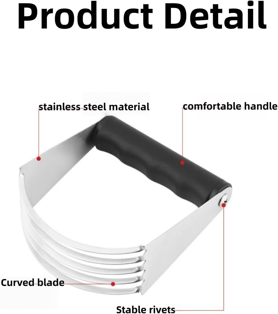 Heavy-Duty Dough Blender，Pastry Butter Cutter，Non‑Slip Handle Baking Tool