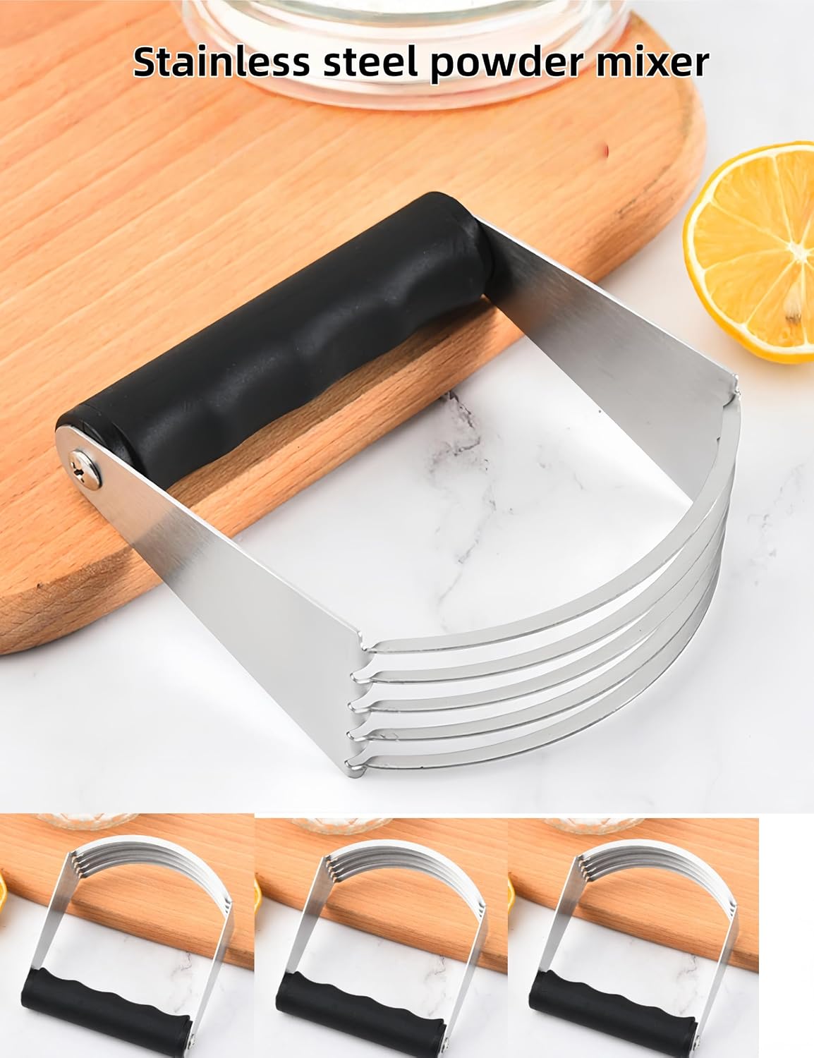 Heavy-Duty Dough Blender，Pastry Butter Cutter，Non‑Slip Handle Baking Tool