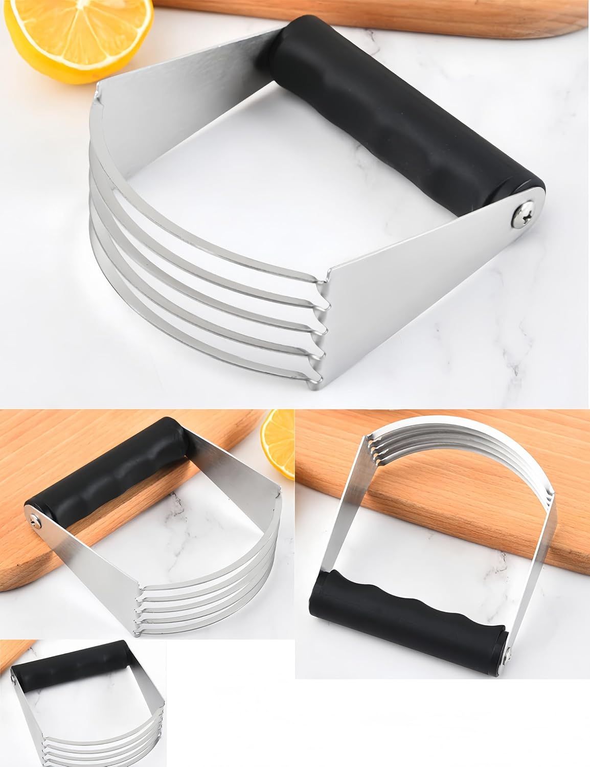 Heavy-Duty Dough Blender，Pastry Butter Cutter，Non‑Slip Handle Baking Tool