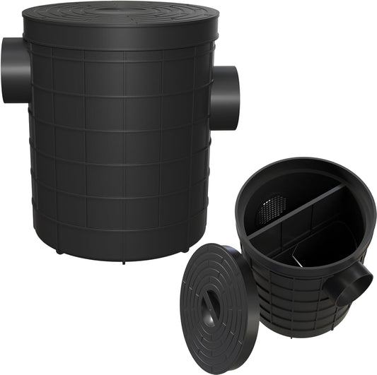 Grease Trap Commercial, Lightweight PE Plastic Grease (315-75/110) | Interceptor Trap Side Inlet Waste Oil Water Separator for Kitchen Sink Restaurant Wastewater Easy Install