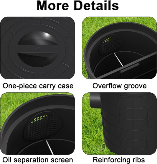 Grease Trap Commercial, Lightweight PE Plastic Grease (315-75/110) | Interceptor Trap Side Inlet Waste Oil Water Separator for Kitchen Sink Restaurant Wastewater Easy Install
