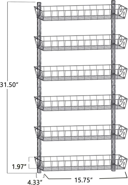 Wall Mount Spice Rack Organizer, 12-Tier Adjustable Dual-Use Shelf | Hanging Spice Rack Organizer, Kitchen Pantry Cabinet Storage Holder for Spices, Mason Jars, Bottles & Cans, Black