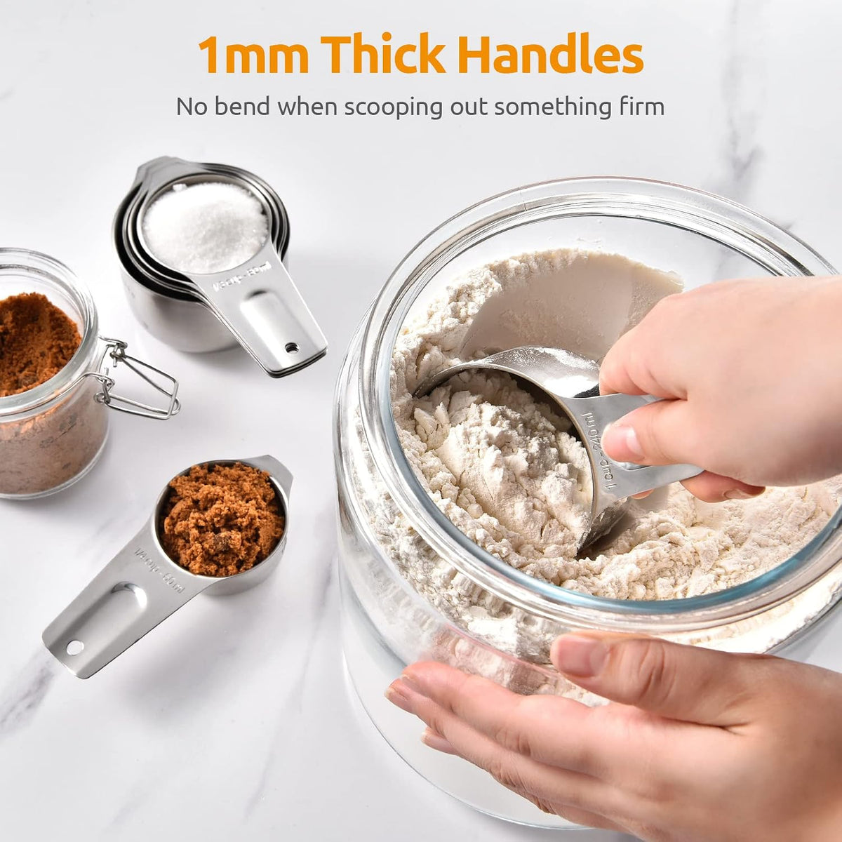 Measuring Cups and Spoons Set of 15, 2 D-Rings & 1 Conversion Chart