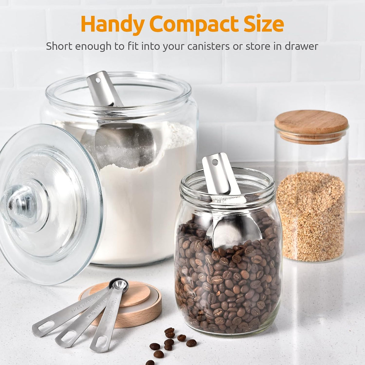Measuring Cups and Spoons Set of 15, 2 D-Rings & 1 Conversion Chart