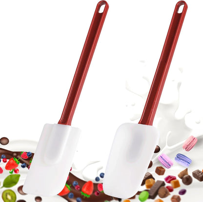 Flexible Rubber Spatulas, Silicone Spatula Set, Soft Rubber Spatula Scraper 9.5 Inches, Commercial Spatula, Silicone Scraper Spatula,Spatulas Set Resistant to 500℉ (2 Scrapers 9.5")