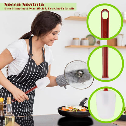 Flexible Rubber Spatulas, Silicone Spatula Set, Soft Rubber Spatula Scraper 9.5 Inches, Commercial Spatula, Silicone Scraper Spatula,Spatulas Set Resistant to 500℉ (2 Scrapers 9.5")